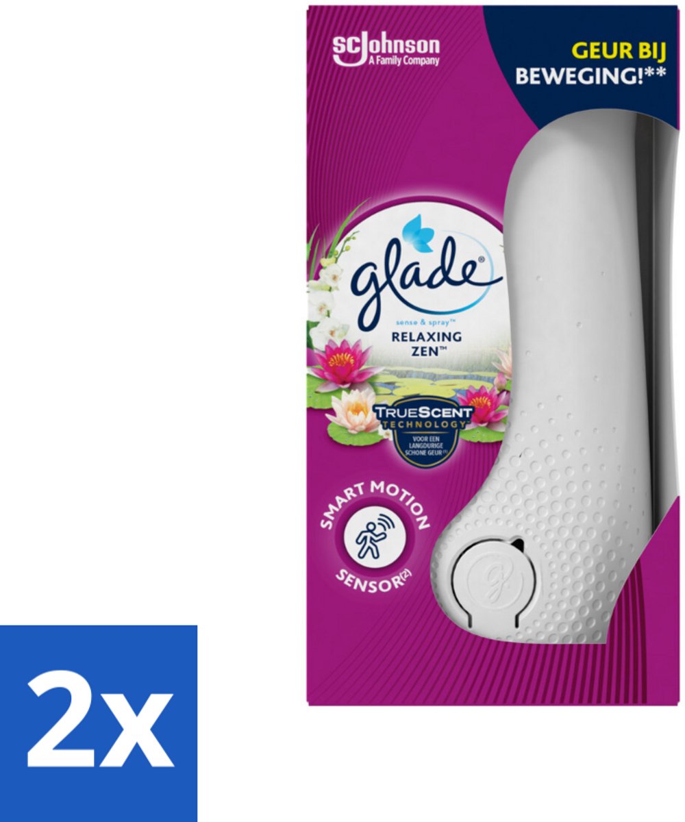 2 x Glade - Houder Sense & Spray - Relaxing Zen - 18 ml - Luchtverfrisser - Geurverspreider - Glade Sense & Spray - Relaxing Zen - Automatische Geur