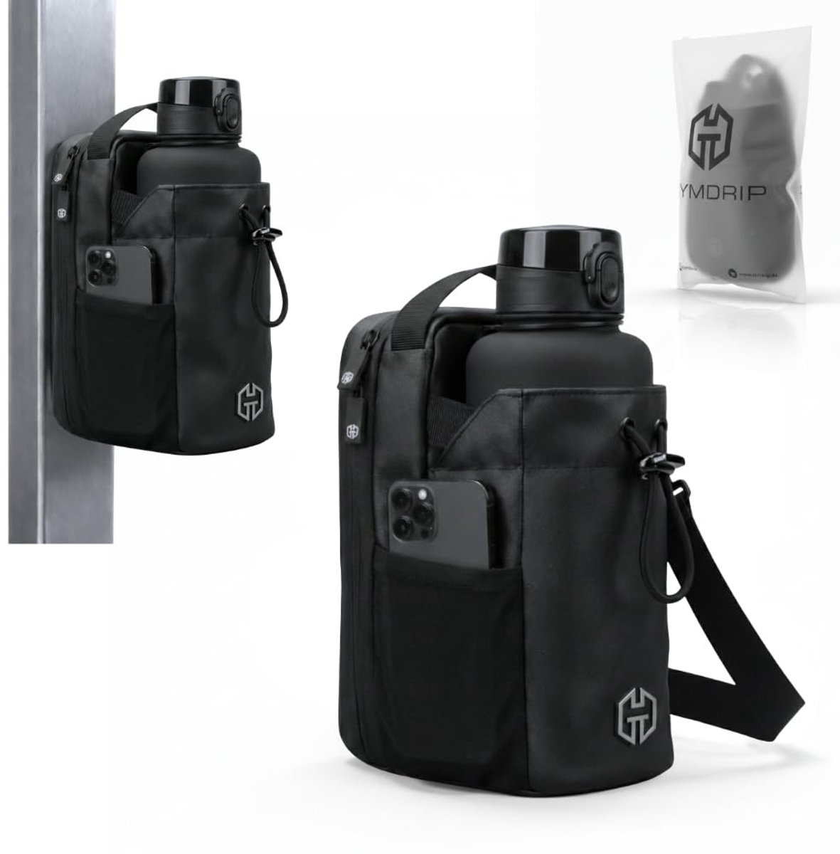 Sporttas met flessenhouder 1,5 l - magnetisch - compacte gymtas - ideaal voor training - ShopVlot