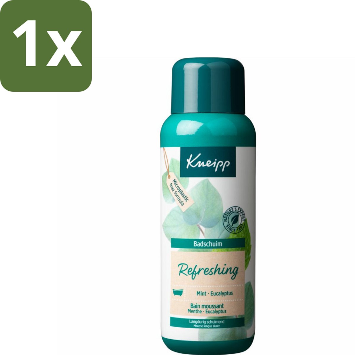 1 x Kneipp - Badschuim - Mint Eucalyptus - Verfrissend - 400 ml - Badschuim Mint Eucalyptus - Verfrissend Bad - Eucalyptus En Mint - Aromatisch Bad - Ontspannend Bad