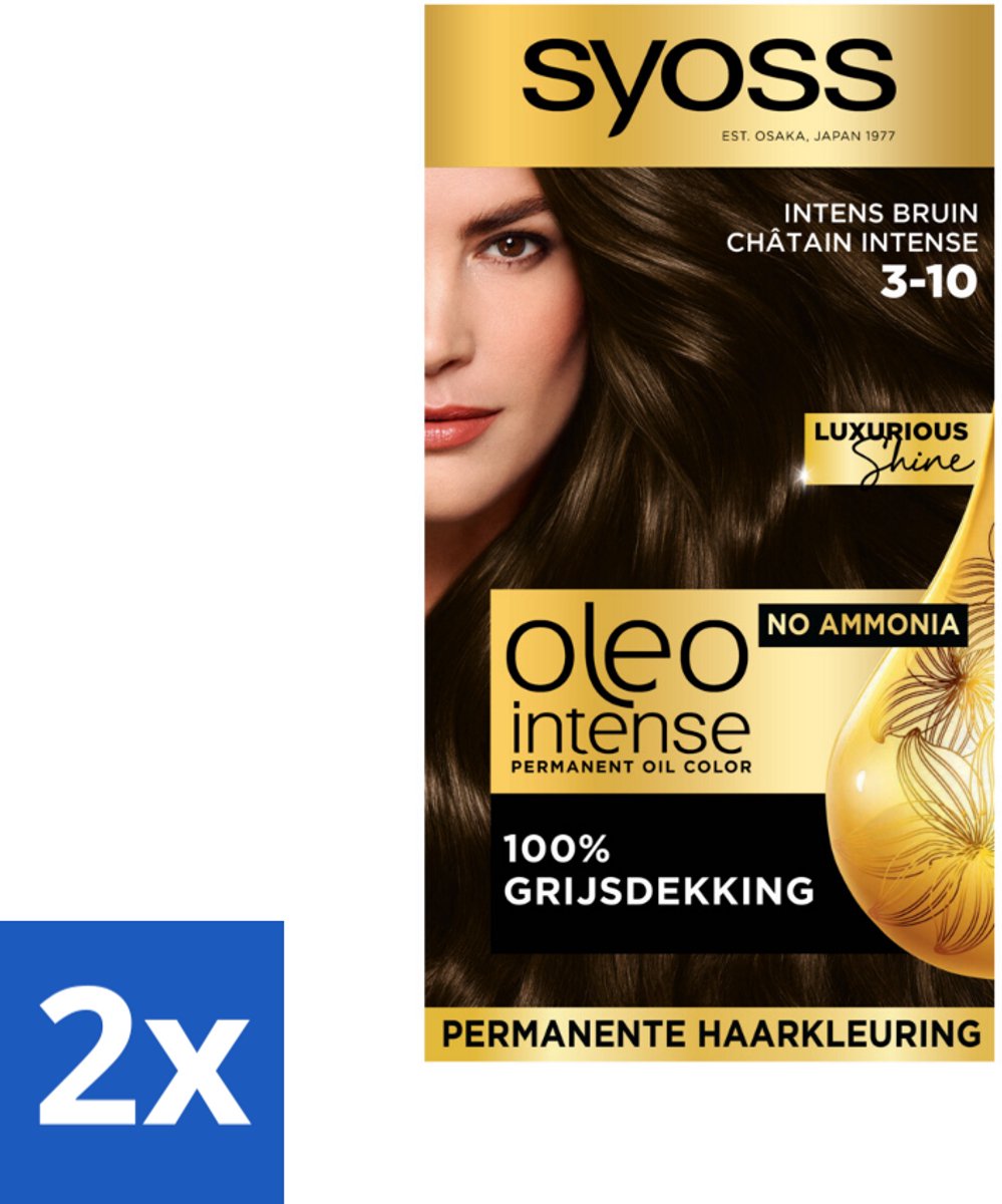 Syoss Oleo Intense - Haarverf - 3-10 - Intens Bruin - 115ml x 2