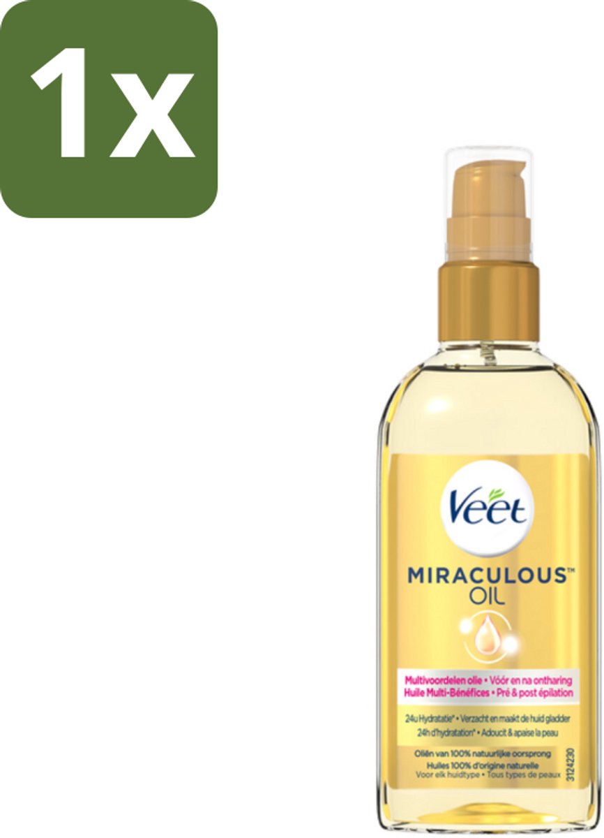 1 x Veet - Aftercare - Natuurlijke Voedende Olie - Voor & Na Ontharing - 100 ml - Voedende Olie Voor Ontharing - Ontharing Voor En Na - Huid Verzorging - Natuurlijke Voedende Olie - Scheerhulpmiddel