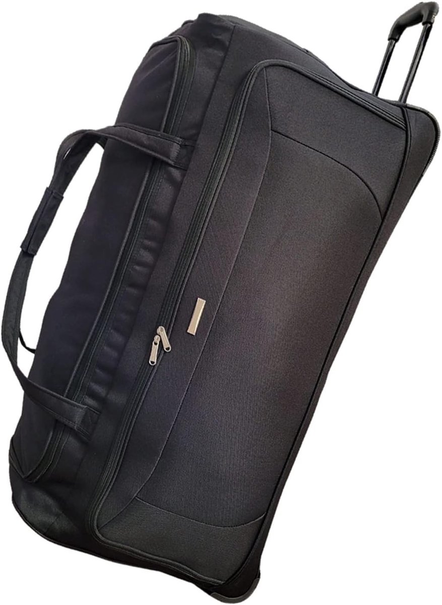 Reistas met wieltjes - Zwart - 80 cm - Slijtvaste Nylon - Voor Lange Reizen