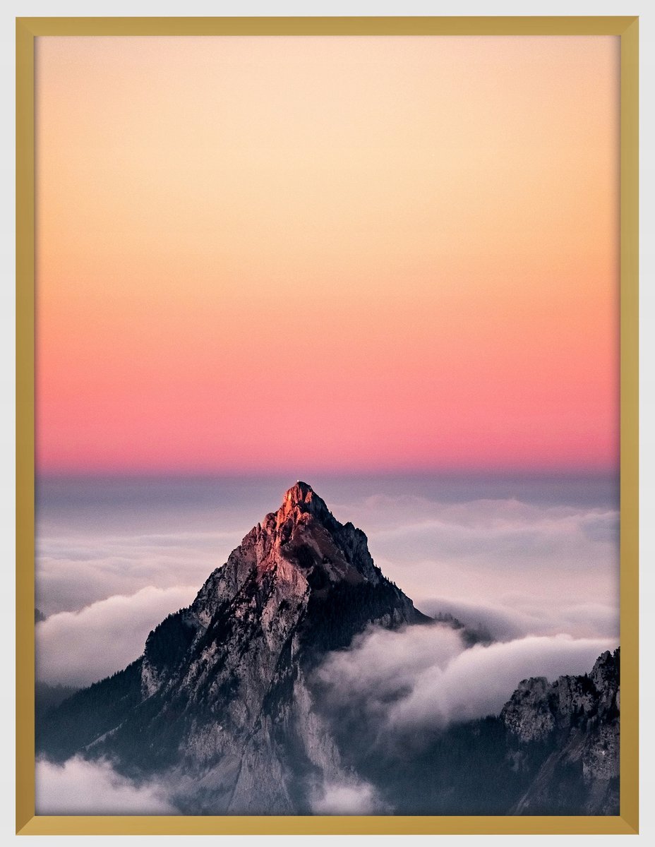 Gouden Aluminium Fotolijst 70x100cm - Stijlvolle Wanddecoratie