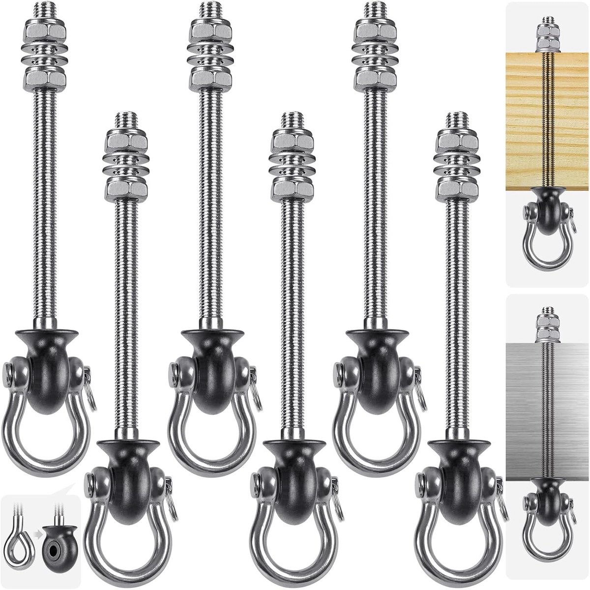 Swinghanger 245mm - Rvs 304 - Zwenkbaar - Voor yoga/hangstoel