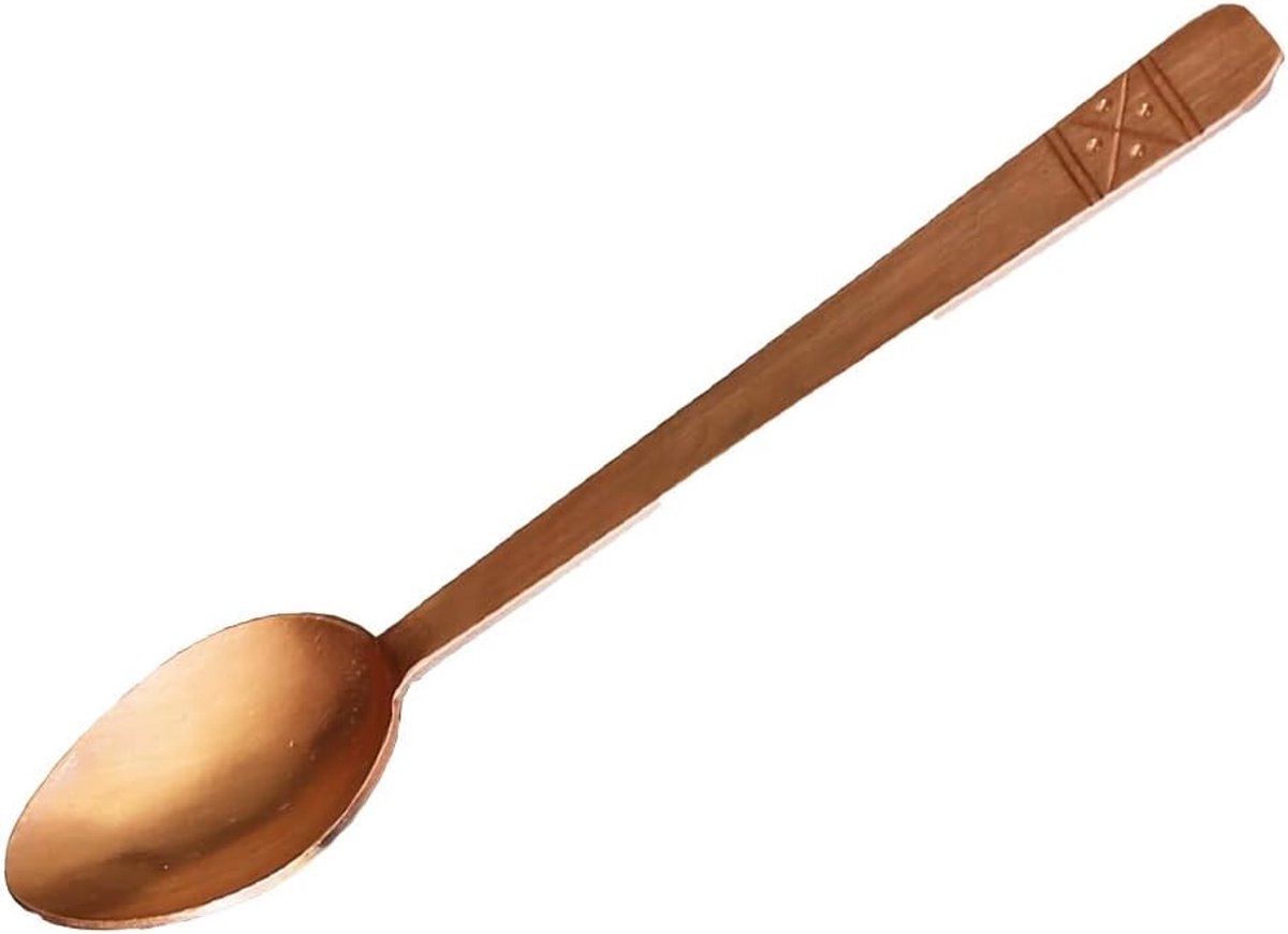 100% Pure Copper Spoon, 6.5 Inch Hand Forged Oriental Copper Spoon, Suitable for Home Dining, Restaurants, Desserts - ShopVlot