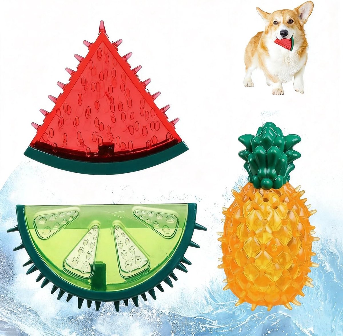 Ryoudavell - hondenspeelgoed - kauwspeelgoed - invriesbaar - rubber speelgoed - Invriesbaar Fruit Kauwspeelgoed voor Honden