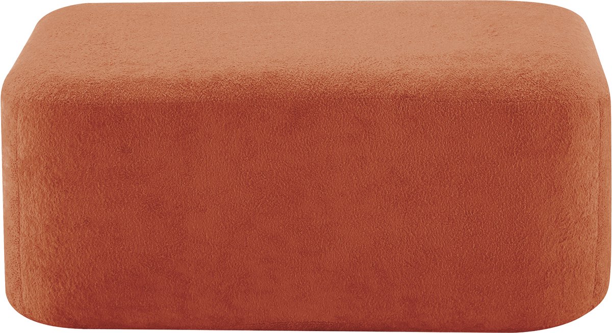 MUVANO Fluwelen Poef - Oranje Voetenbank - Modulaire Hocker Oranje - Poef Zonder Montage - 96x69x45cm - Zitelement - Woonkamer