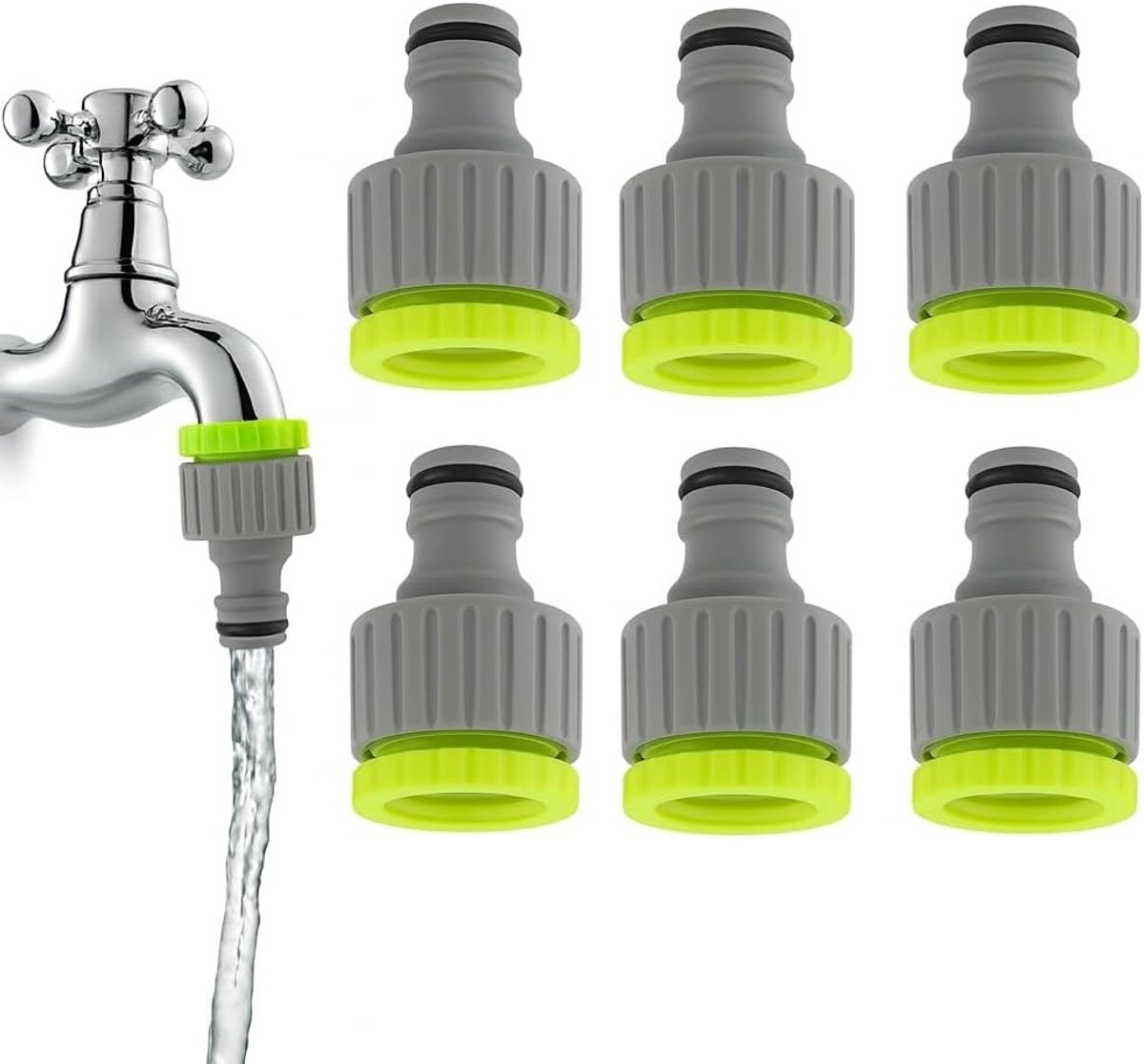 Kraan opzetstuk tuinslang - Transparant - Kunststof 2-in-1 Adapter 1/2 & 3/4 inch - Voor Tuin en Buiten