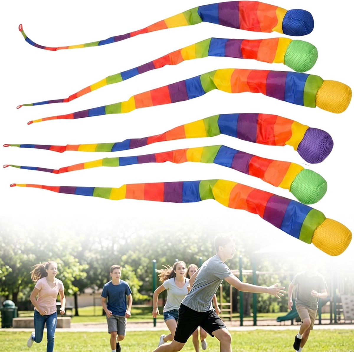 6 stuks staartbal, planeetbal, werpbal met staart, interactief werpspeelgoed, komeetbal voor buiten, feestspel en - ShopVlot