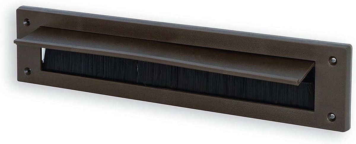 Brievenbusklep binnenzijde - Bruin - 279 x 45 mm - PVC Borstelafdekking met Klep - Voor Binnengebruik
