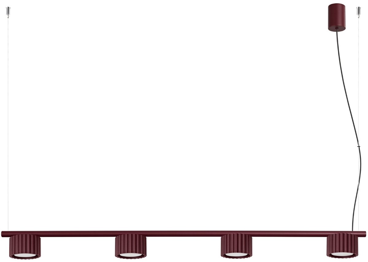 Sollux Lighting Kroonluchter AURA - Gx53 - bordeaux - aluminium - 122x10x208cm