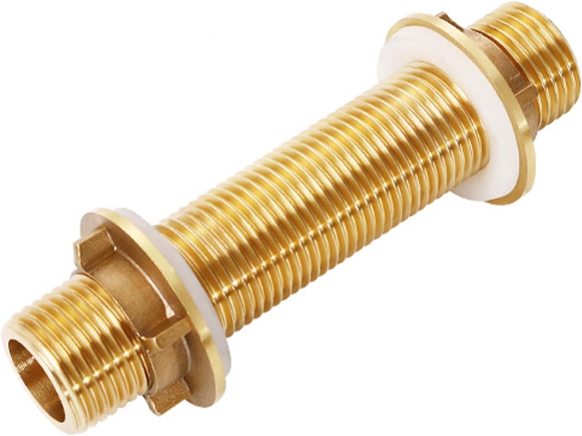 G1/2 Brass Screw Connector, Brass Water Tank Connector for Taps, Tanks and Irrigation, with Water Tire (10cm) - ShopVlot