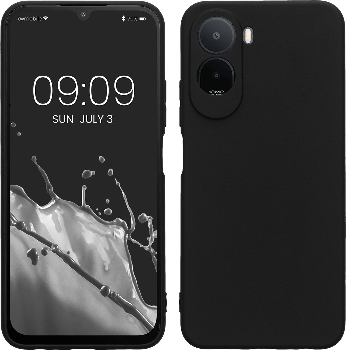 kwmobile telefoonhoesje geschikt voor Xiaomi Redmi A7 Pro (4G / 5G) / Poco C81 Pro 4G - Hoesje voor smartphone - Precisie camera uitsnede - In mat zwart
