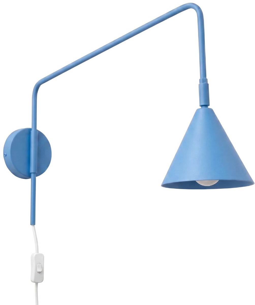 Sollux Lighting Wandlamp Nox - E14 - lichtblauw - staal - 14x61x30cm