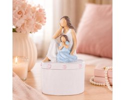 XMGZQ Figur und Schmuckkästchen "Mutter und Tochter" – Handbemalte Skulptur als Erinnerungsstück – Einzigartiges - ShopVlot
