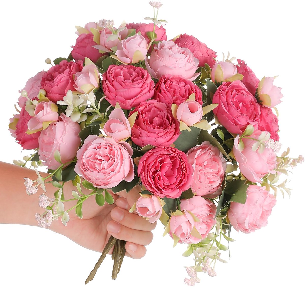Kunstmatige pioenen boeket - roze zijden bloemen - decoratie voor bruiloften - sfeervolle tafeldecoratie - ShopVlot