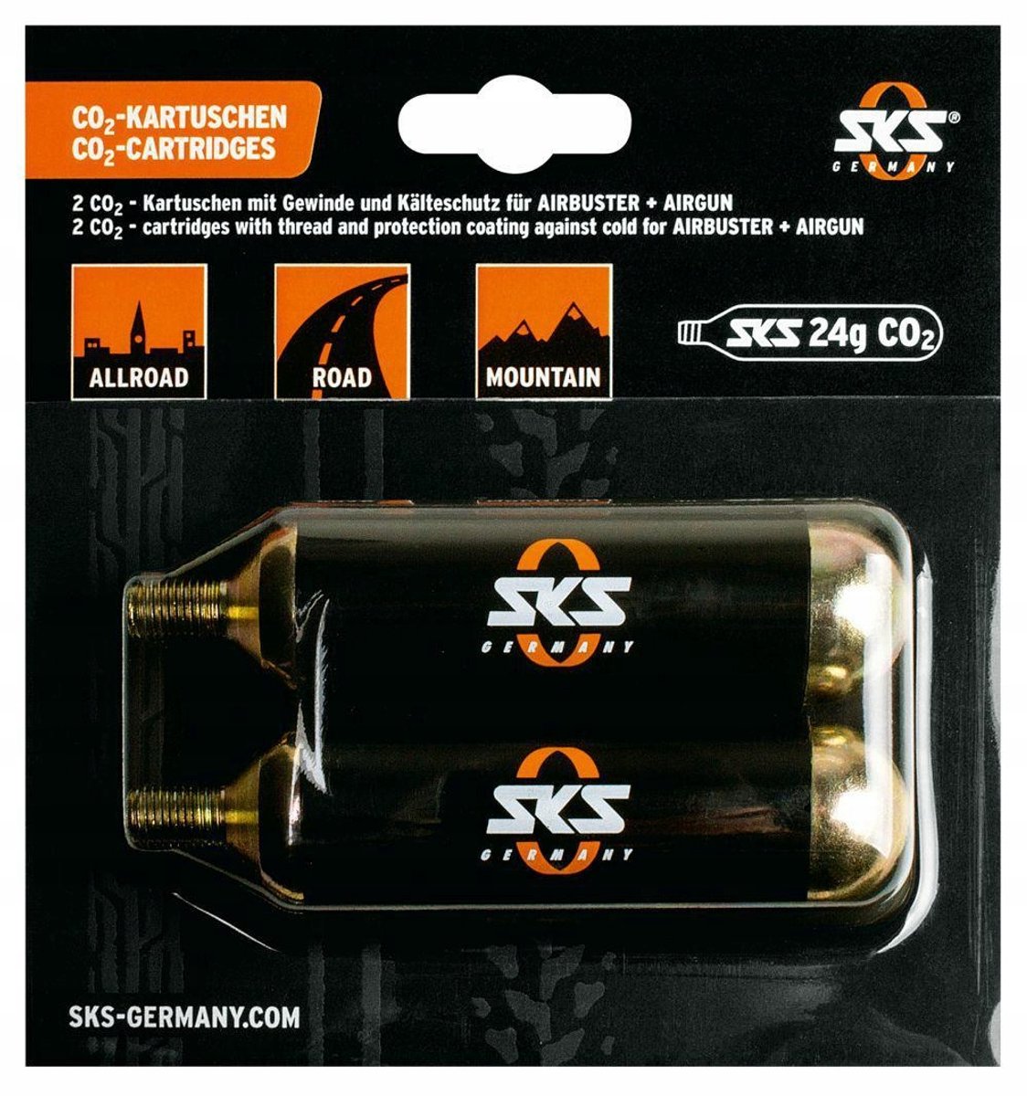 SKS CO2 Patronen voor Airbuster Fietspomp - 2x24g