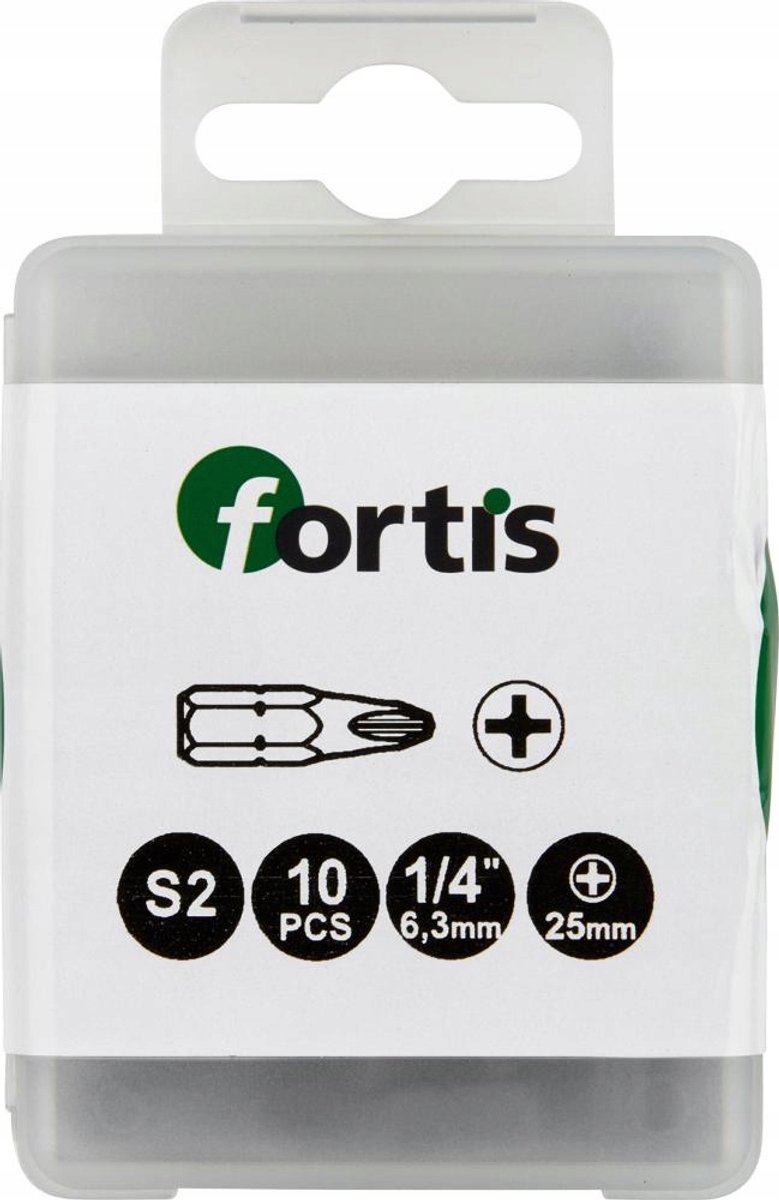 Fortis PH 2 Bits 1/4" x 25mm - Set van 10 Stuks