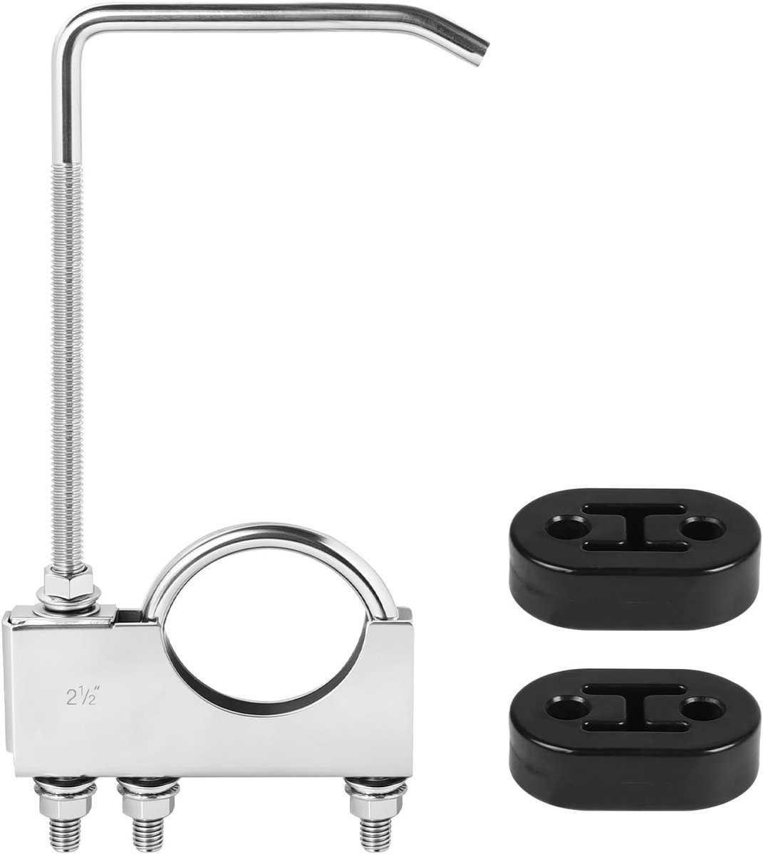 Uitlaatklem 64 mm - roestvrij staal - met hanger - voor optimale uitlaatbevestiging - ShopVlot