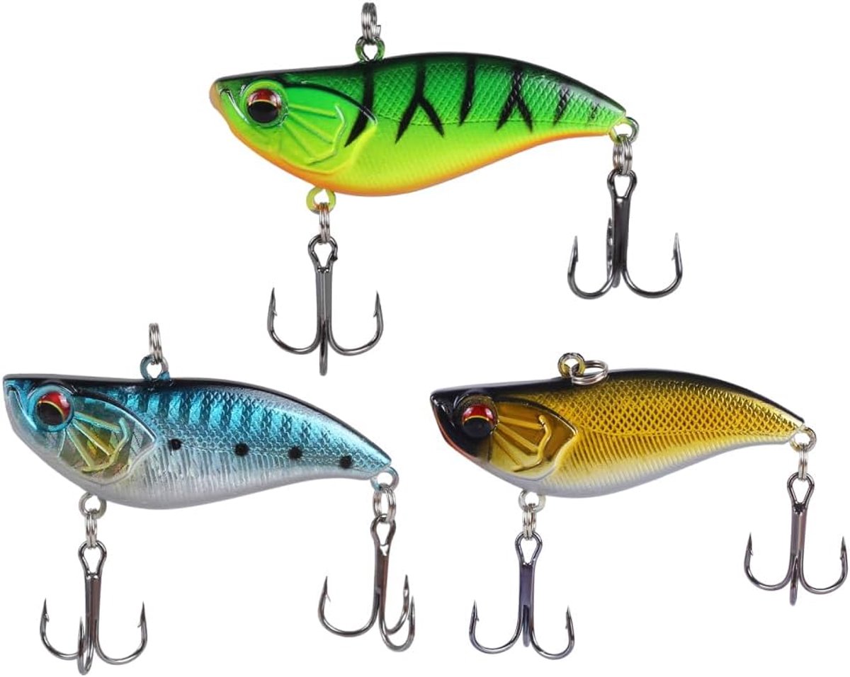 Crankbait Lipless 3 Stuks - Kunststof - Geluid om vissen aan te trekken - Ideaal voor ondiep en diep vissen - ShopVlot