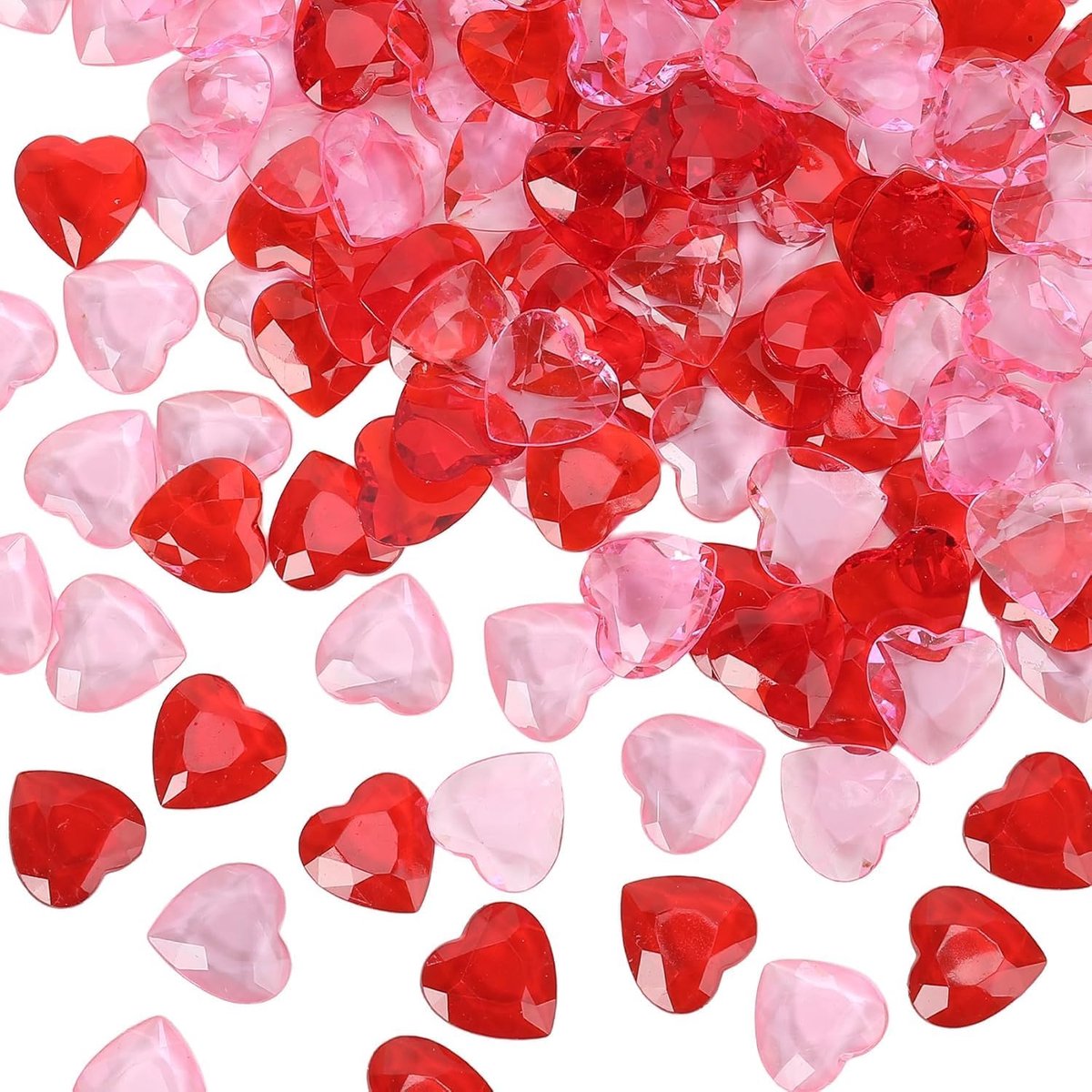 Acryl Hart Diamanten 12 mm - Rode Hartdecoratie - 200 Stuks - Perfect voor Valentijnsdag - ShopVlot