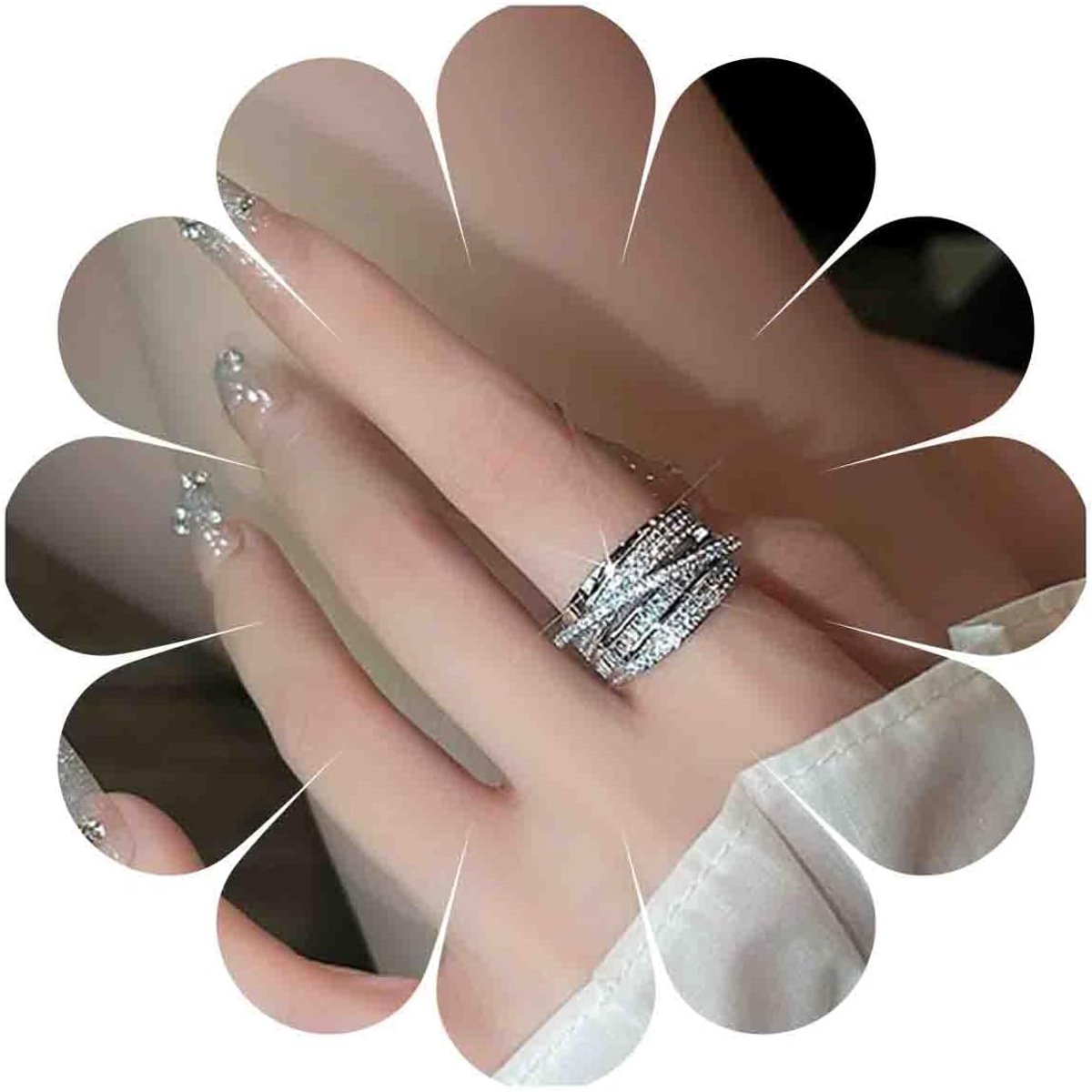 Vintage X Criss Cross Silver Ring Wide Finger Index Rings Open Status Wide Finger Index Rings Thick Fashion Jewellery - ShopVlot