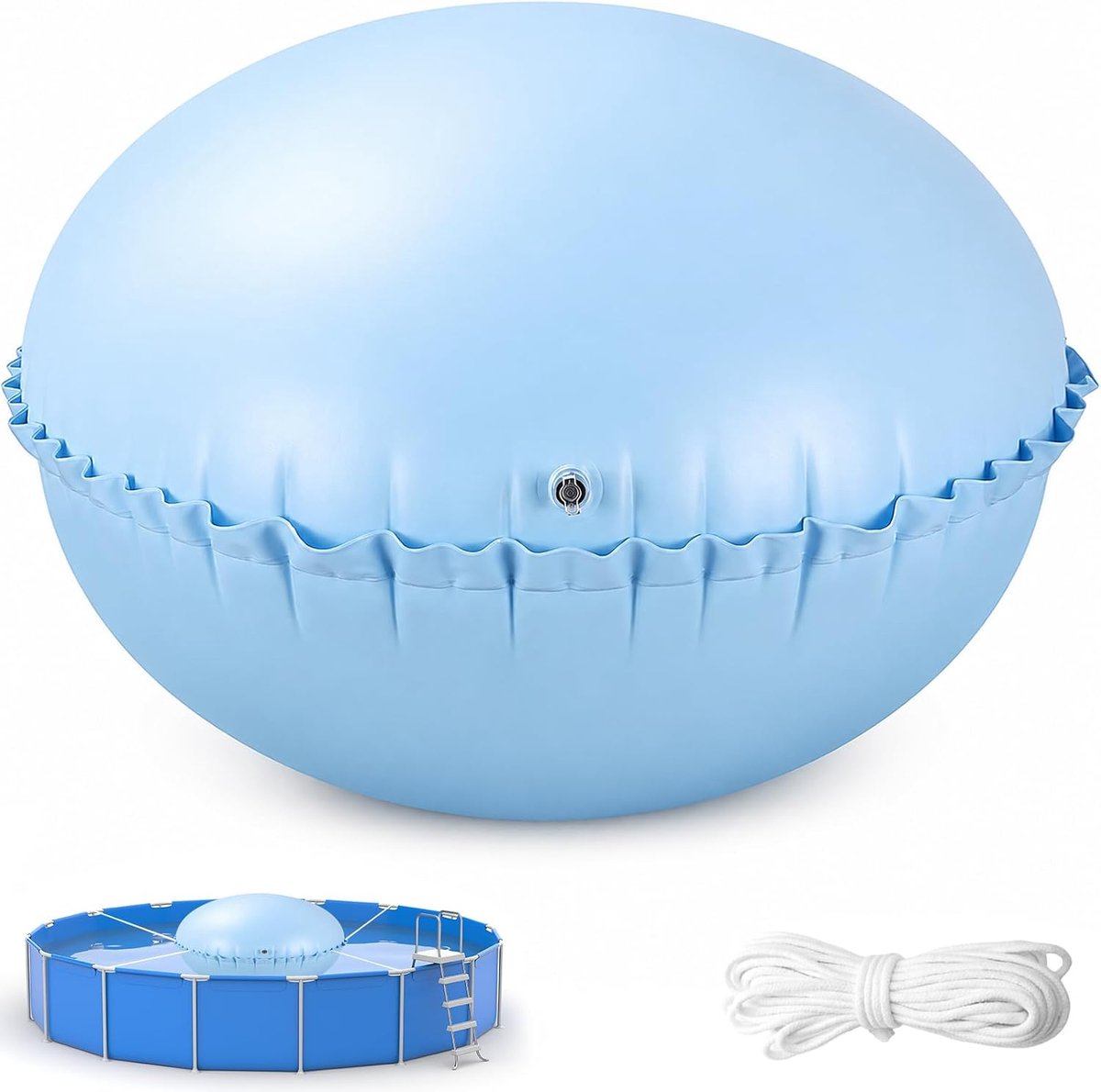 Zwembadkussen, rond, 120 cm, zwembadkussen, winter, met touw, luchtkussen, zwembad, winterkussen, zwembadkussen voor - ShopVlot