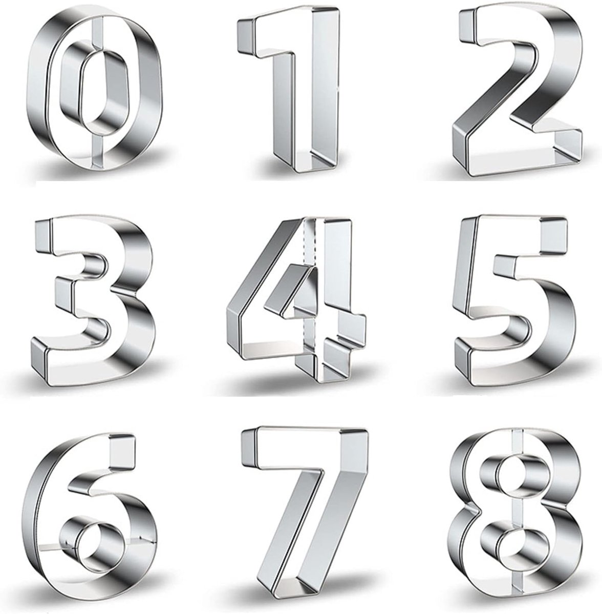 Cake Mould with Numbers 9 Pieces Stainless Steel Cutters Baking Utensils in Number Shape for Cookies, Cookies and - ShopVlot