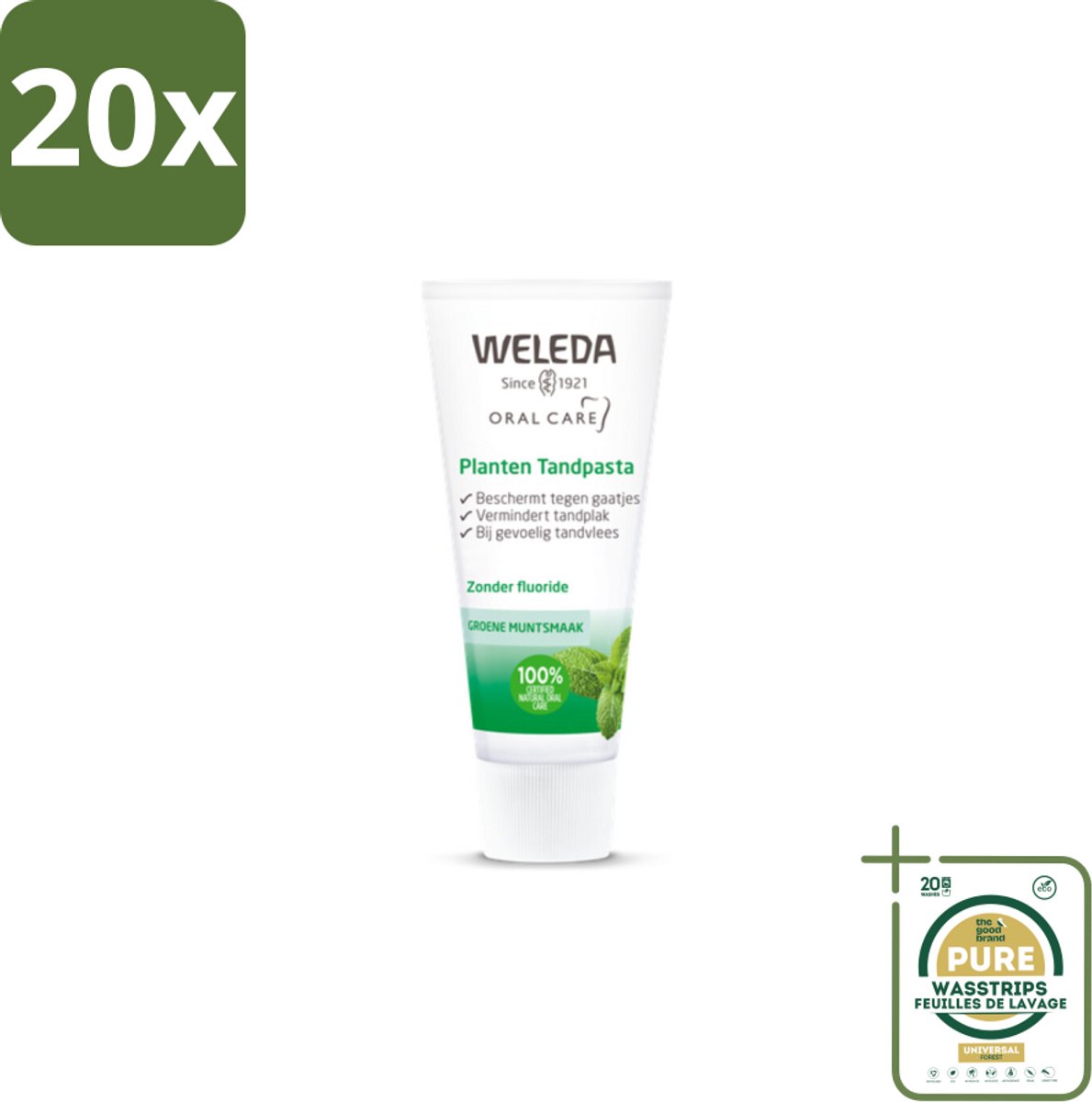20 x WELEDA - Planten tandpasta - 75 ml - Grootverpakking - Natuurlijke Tandpasta - Tandvlees Kalmeren - Tandvlees Versterken - Kamille Extract - Mirre