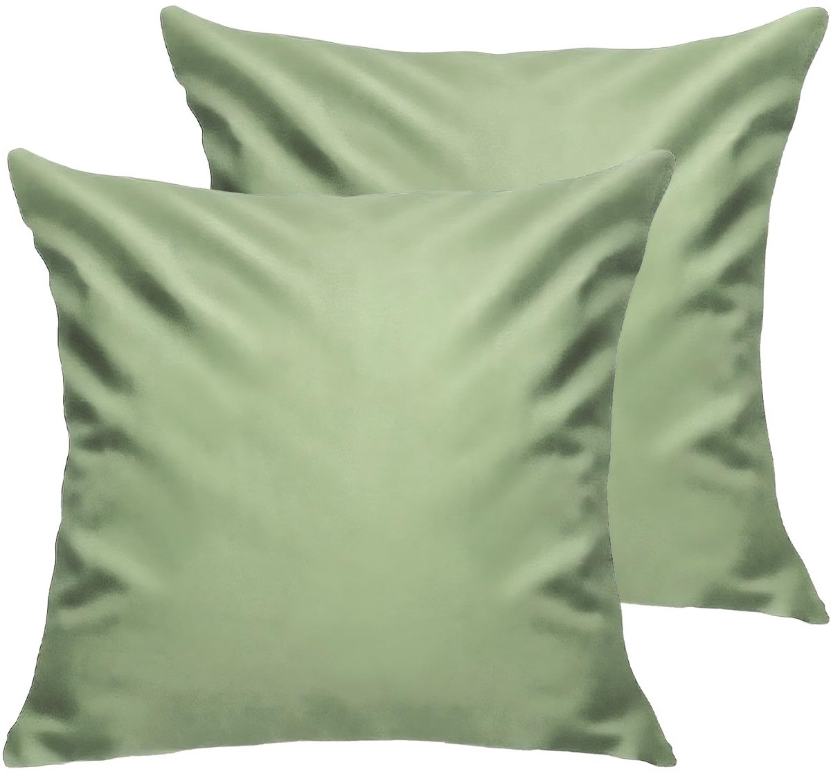 Kussenslopen Set van 2 - 50 x 50 cm - 100% Katoen - Ademend en Zacht, Groen - ShopVlot