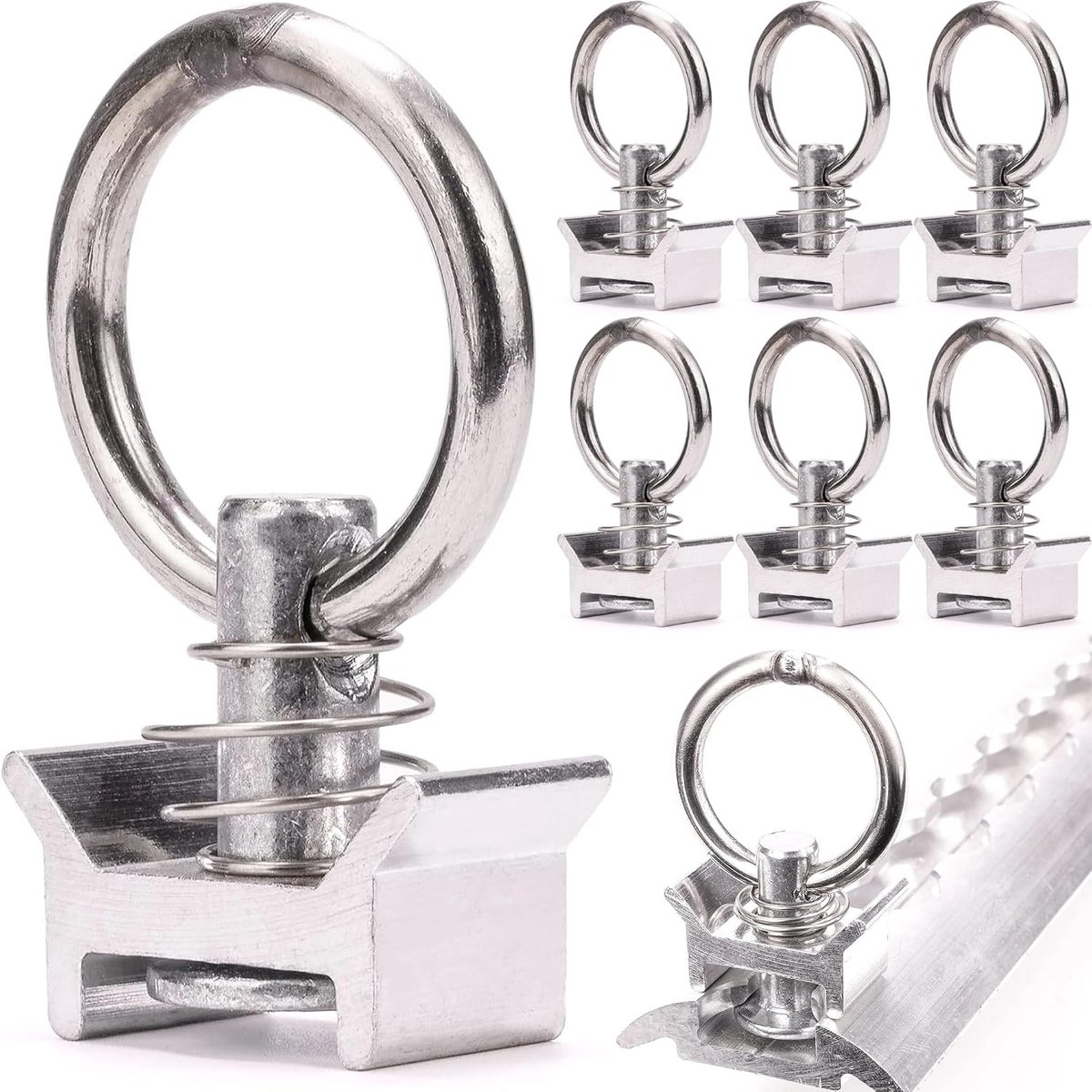 Lashing Rings 6PCS - Enkelvoudige bevestiging - 1000 daN laadcapaciteit - Ideaal voor het vastzetten van vracht - ShopVlot