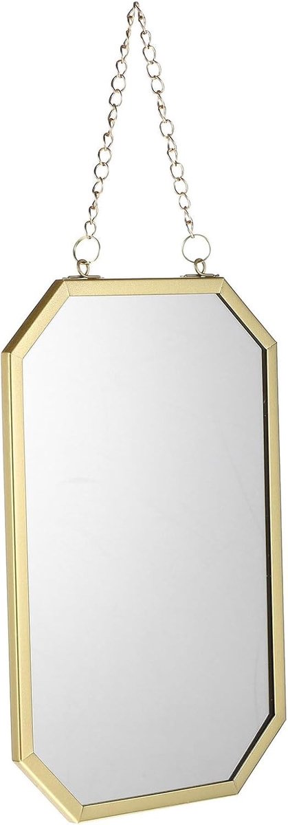 Spiegel staand klein - Goud - 27 x 18 cm - Hangend met ketting - Voor Badkamer