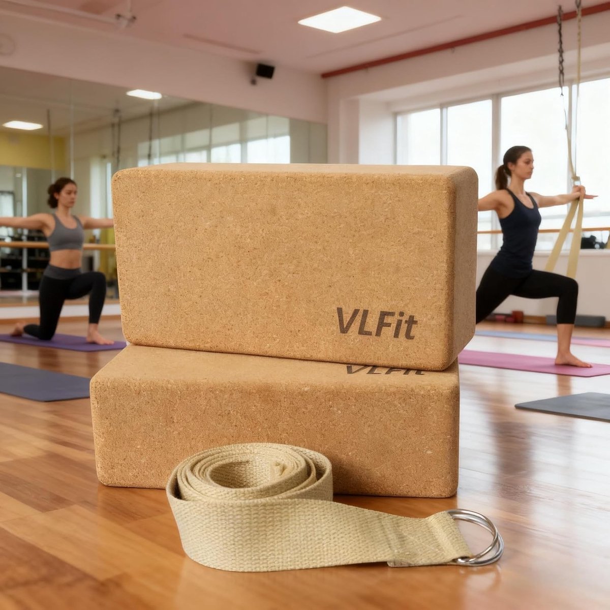 Yoga Blok - Kurk - 23 x 15 x 7,6 cm - Milieuvriendelijk en Antislip - Voor Yoga en Pilates