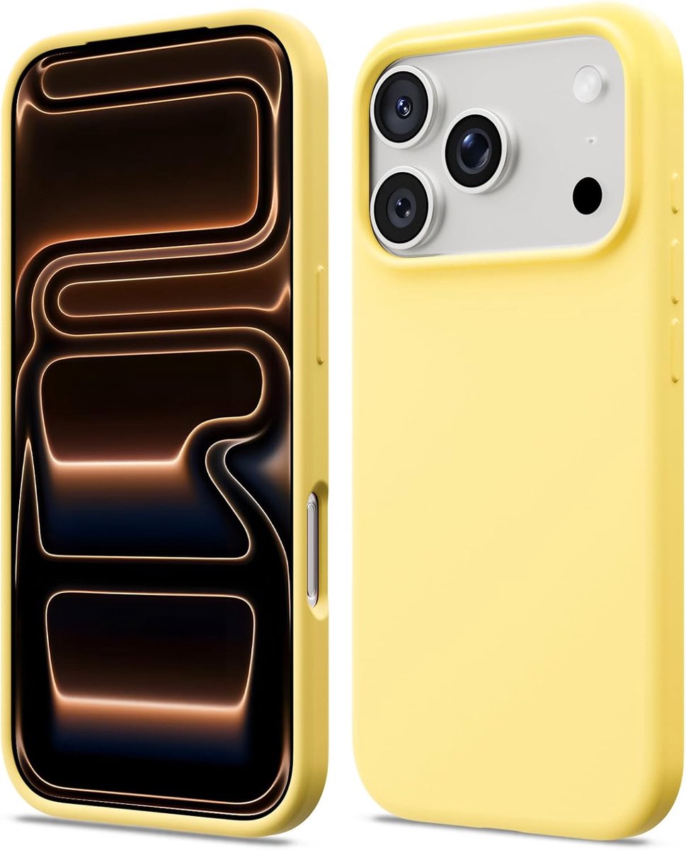 ACRONIX 17 Pro Liquid Silicone Protective Case, Shockproof Compatible with 17 Pro Case, Soft Full Protection (Yellow) - ShopVlot