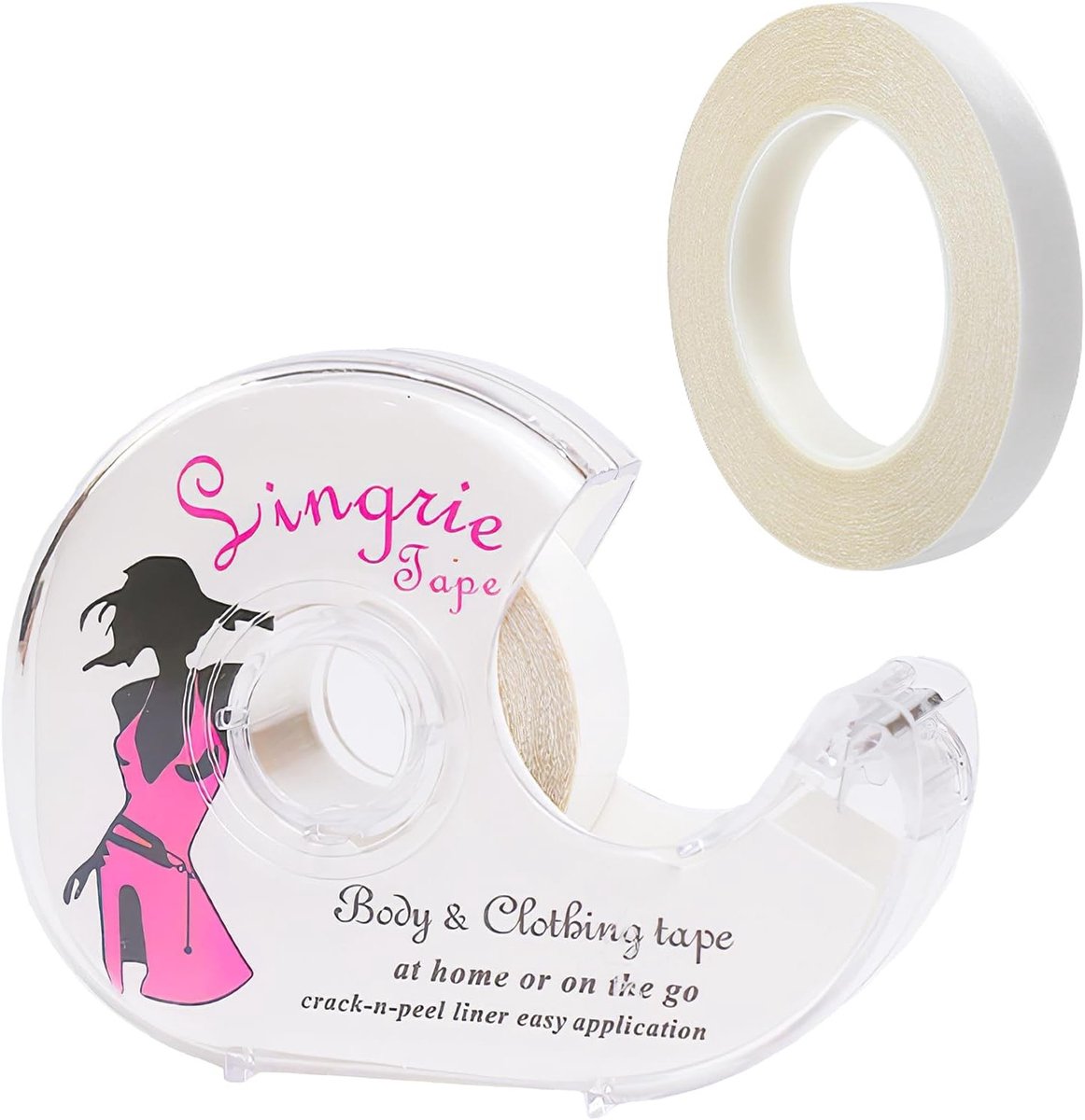 Dubbelzijdige Kleding Tape - Transparant - 5 m - Met Dispenser - Voor Dames