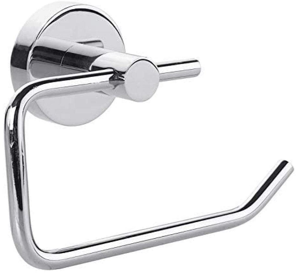 Famanu – Toiletrolhouder van hoogglans verchroomd metaal, zelfklevend, 53 mm x 140 mm x 99 mm