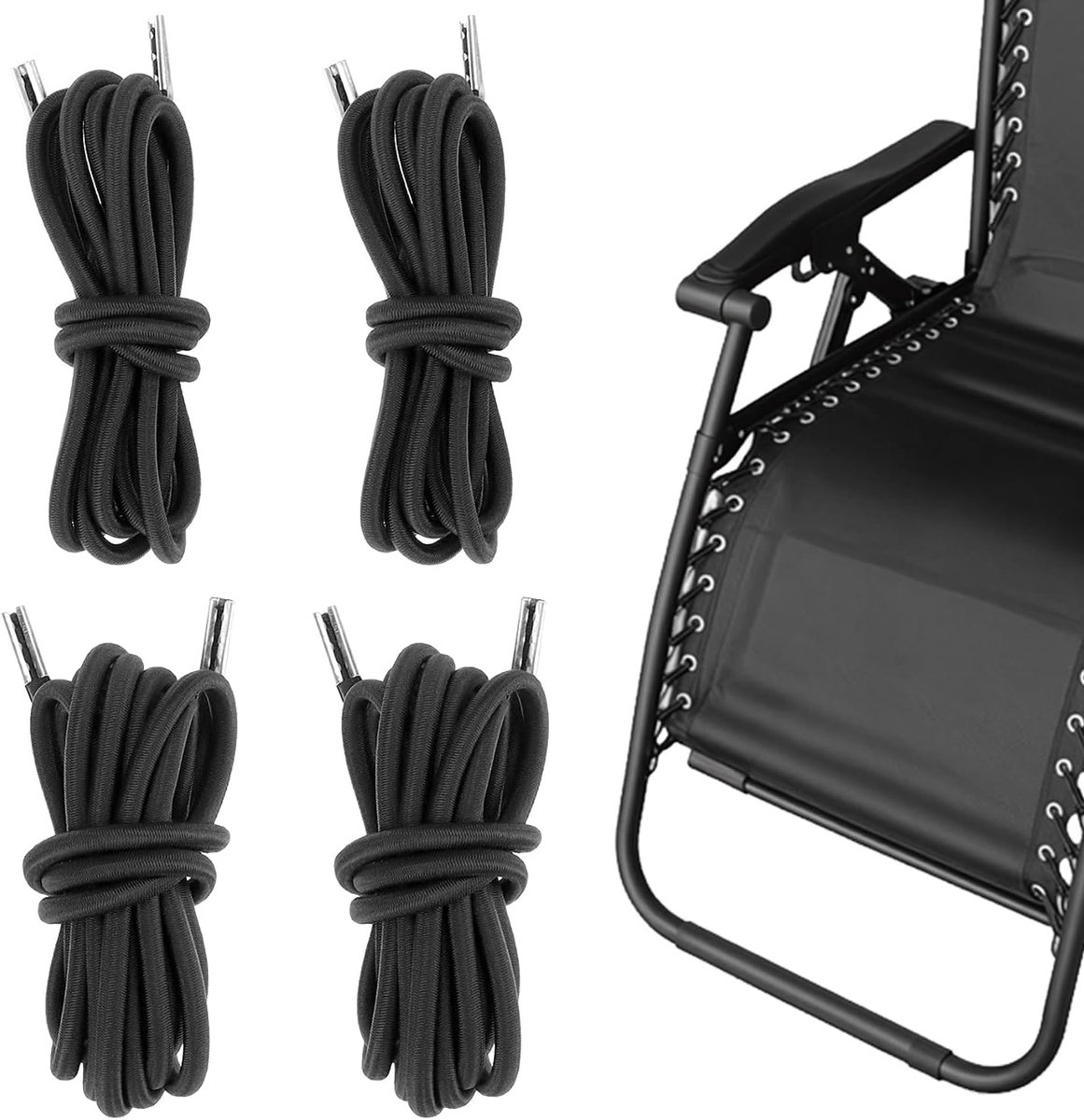 Vervangingskabels voor ligstoelen - 1.5m/2.25m - Universele set - Geschikt voor tuinmeubelen - ShopVlot