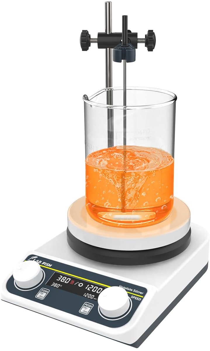 Magnetische Roerder Verhitting 280°C - Digitale Laboratorium Roerder 5 Inch - 3L Capaciteit met Sensor en Stang - ShopVlot