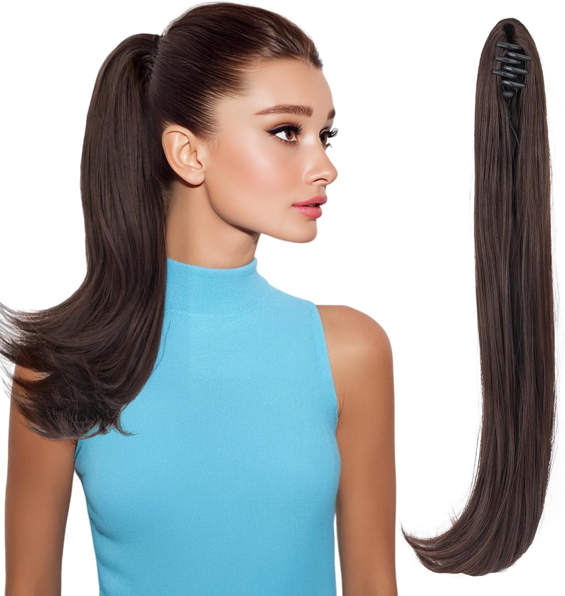 Ponytail Clip - 50 cm - synthetisch - hittebestendig - natuurlijke uitstraling - ShopVlot