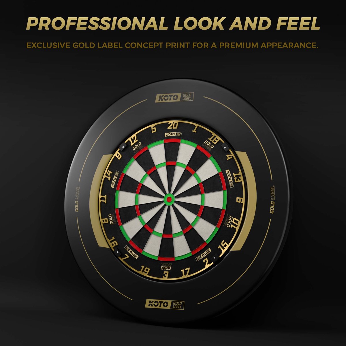 KOTO Gold Label Dartboard + KOTO Gold Label Surround - Dartset