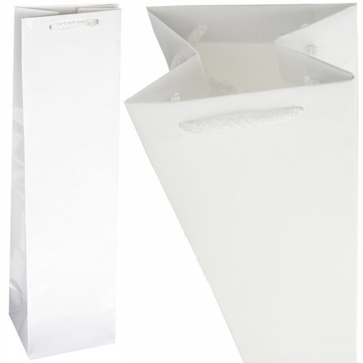 Luxe Gelamineerde Papieren Wijntassen - 50 stuks - 11x9x40cm