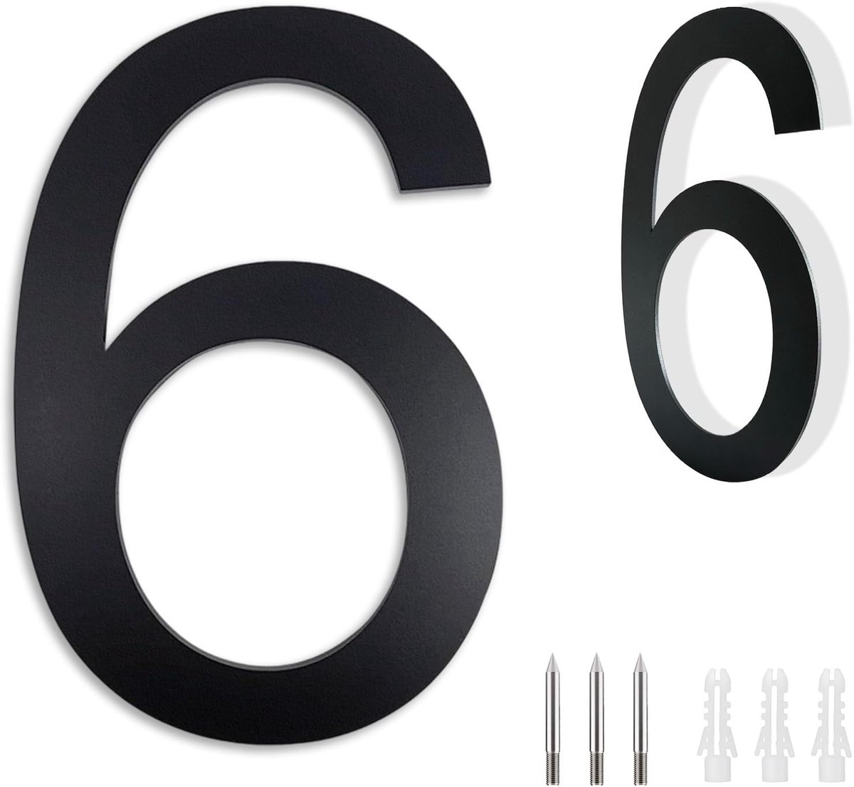 House number plate, house number stainless steel SUS304, house number plates made of stainless steel, RAL 7016 - ShopVlot