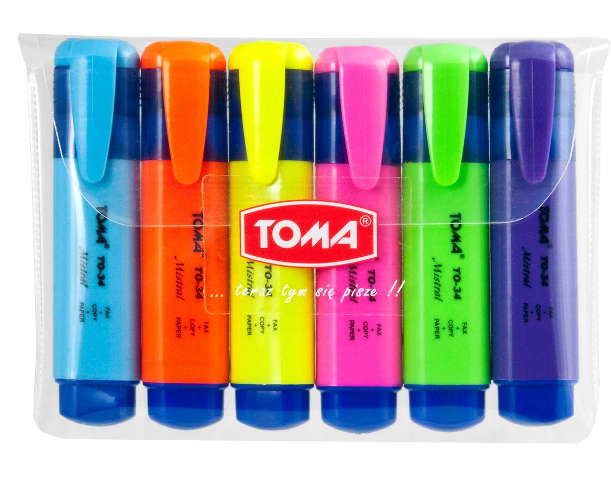 Toma Mistral Neon Markeerstiften Set - 6 Levendige Kleuren