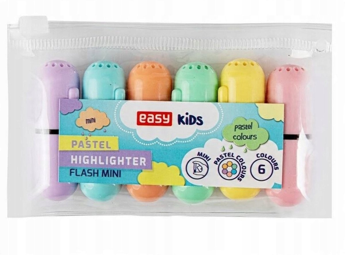 6 Pastel Kleur Markeerstiften Set - Ideaal voor School en Kantoor