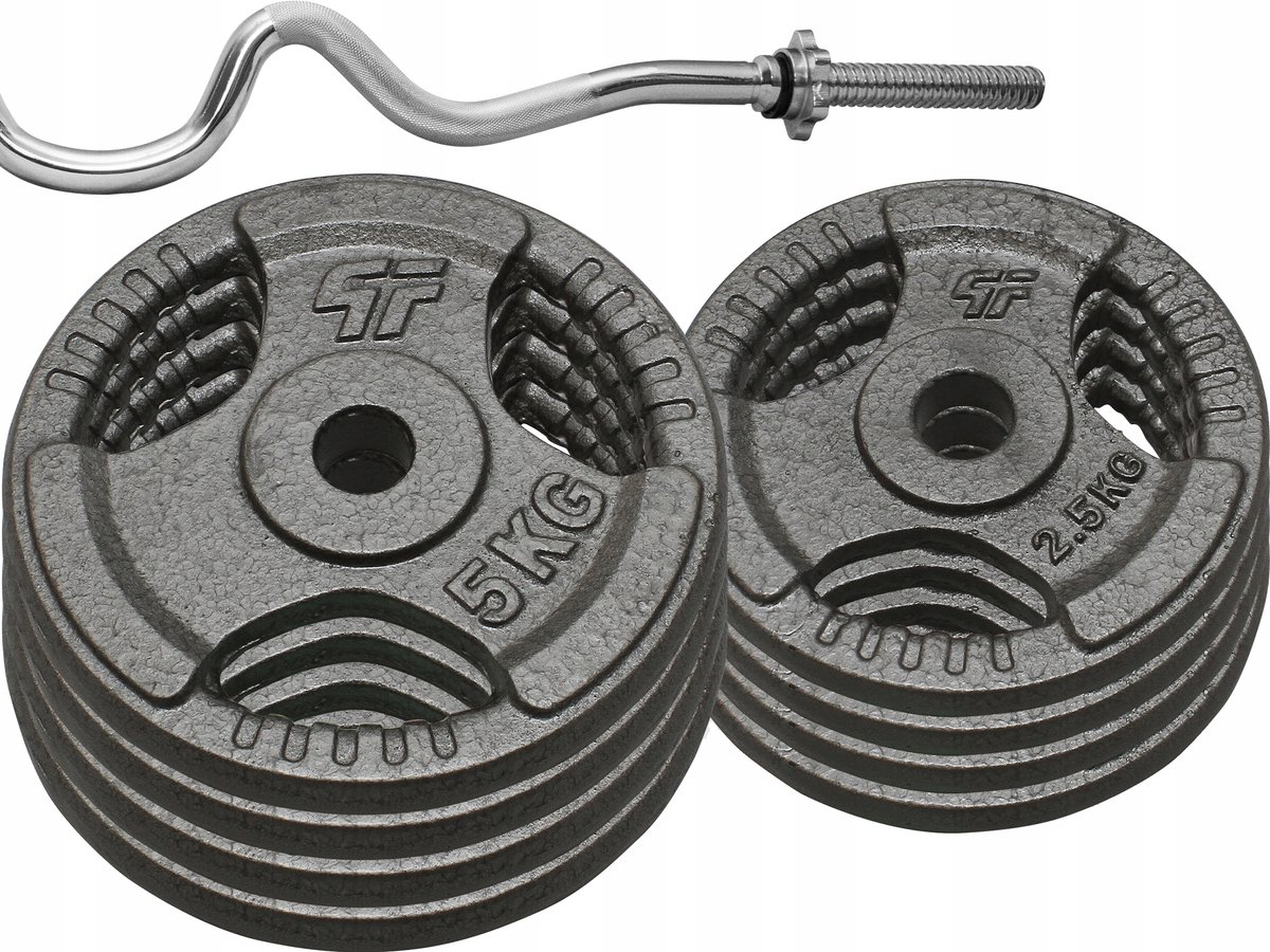 37kg Halterset Gietijzer met Kromme Barbell 120cm