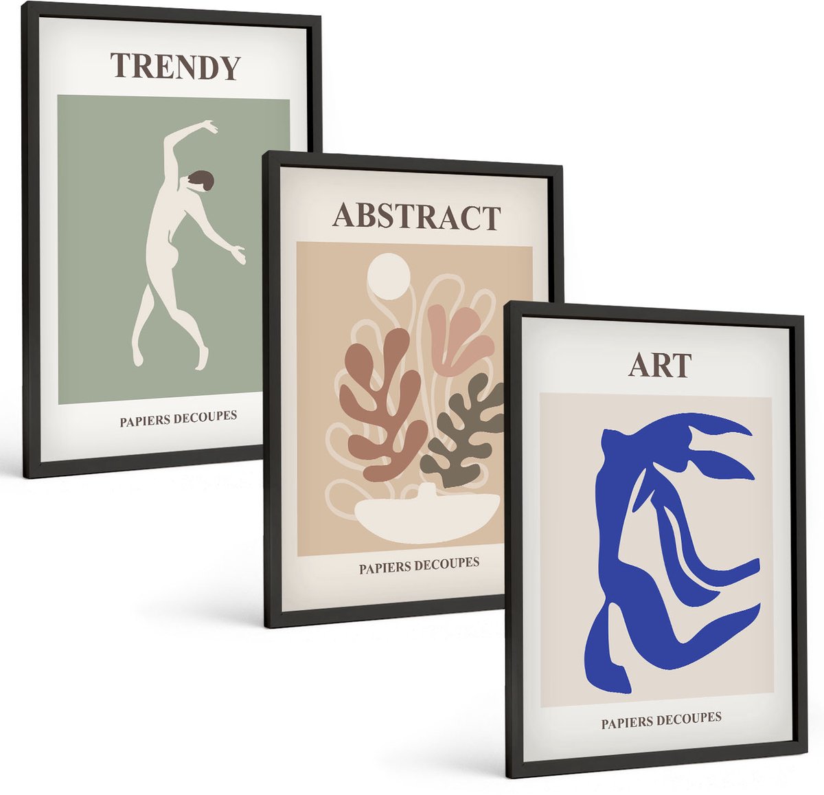 Tulup 4-Delige Schilderij Set - Stijlvolle figuren en plantenposters van Henri Matisse - 40 x 60 cm - Decoratieve Schilderijen - Woonkamer - Interieur - Stijlvolle Muurdecoratie