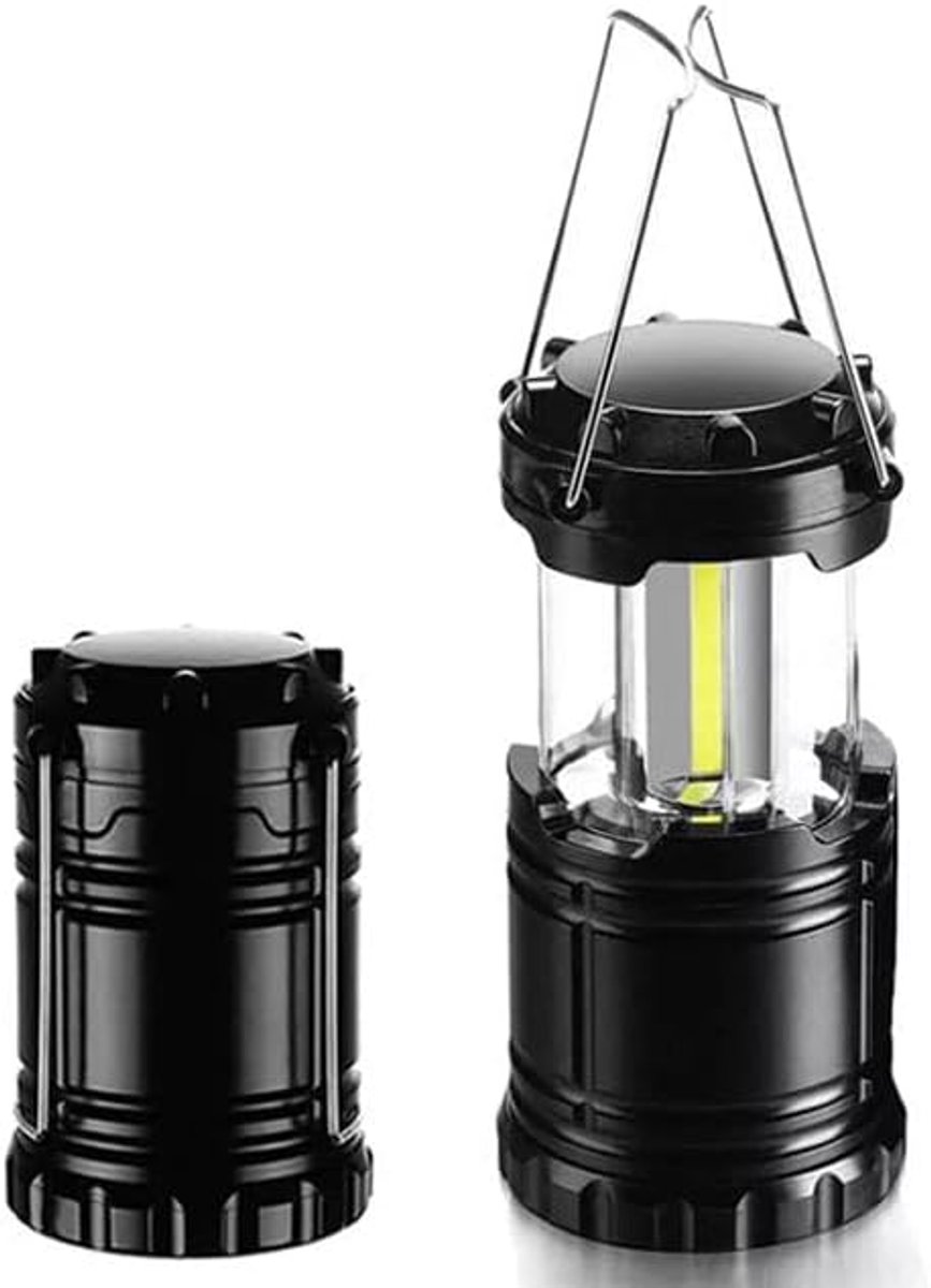 LED Campinglantaarn FA08 – COB Mini Lamp met Handvat & Haak Zwart - ShopVlot