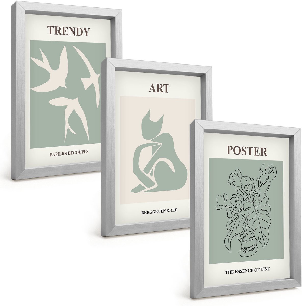 Tulup 4-Delige Schilderij Set - Stijlvolle illustraties van Henri Matisse - 20 x 30 cm - Muurdecoratie - Wanddecoratie - Slaapkamer - Decoratieve Schilderijen