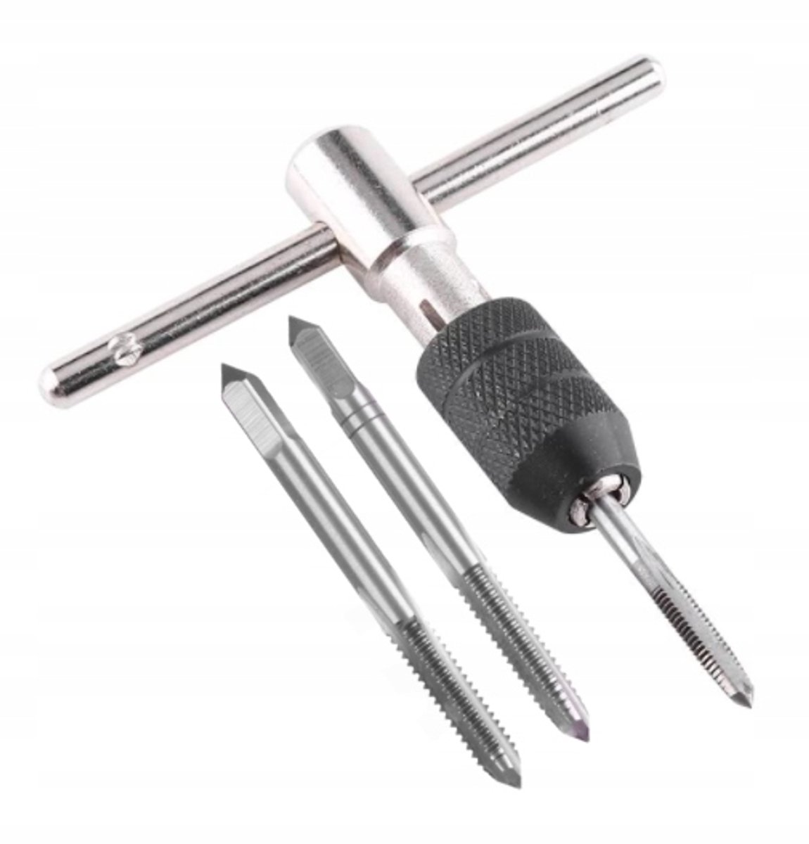 Set van 3 M3x0.50 schroefdraadsnijders met taphouder