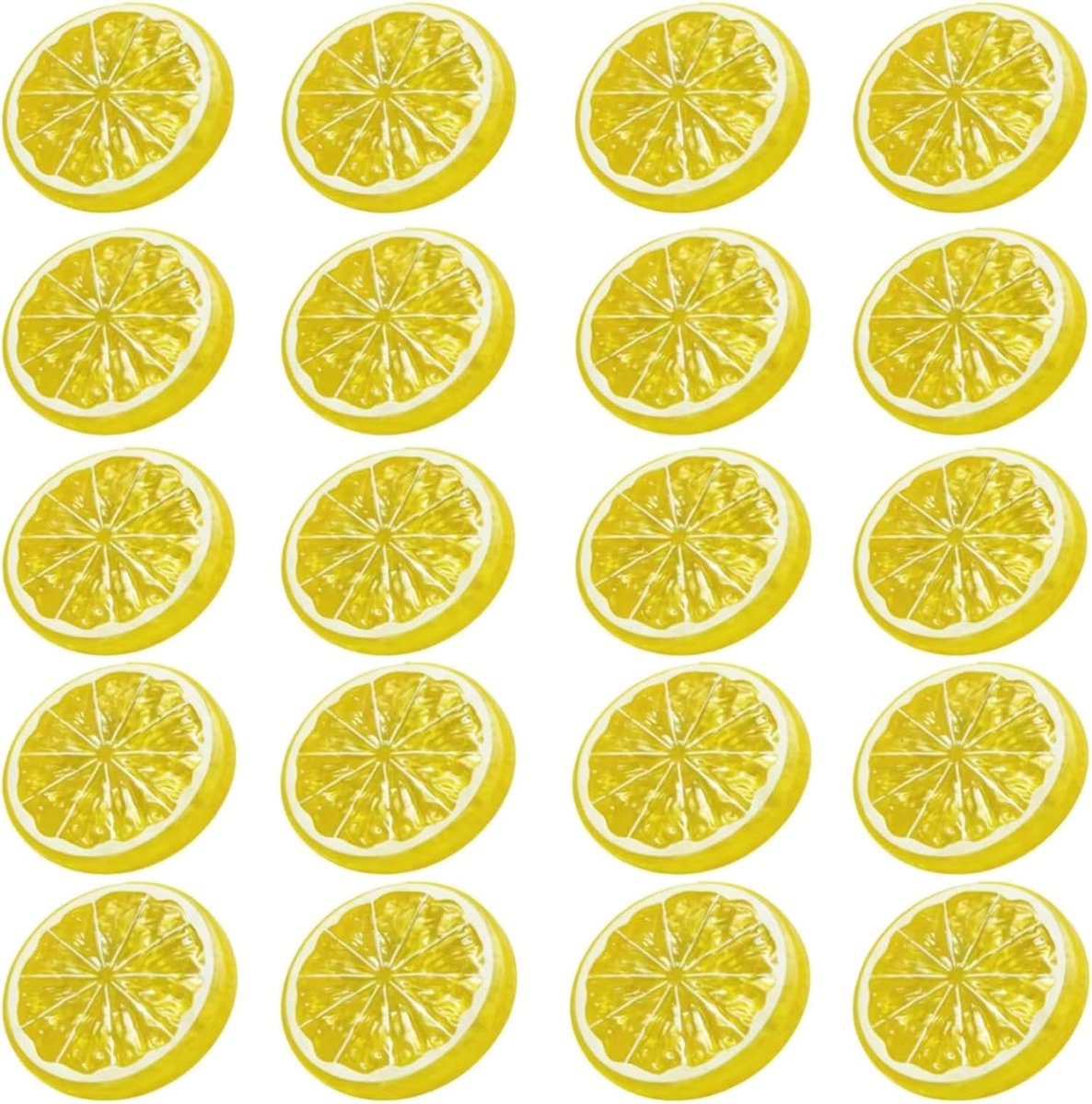 20 Pcs Artificial Lemon Discs 2 x 2 x 1 cm Realistic Lemon Decoration for Table Decoration, Party, Wedding - ShopVlot